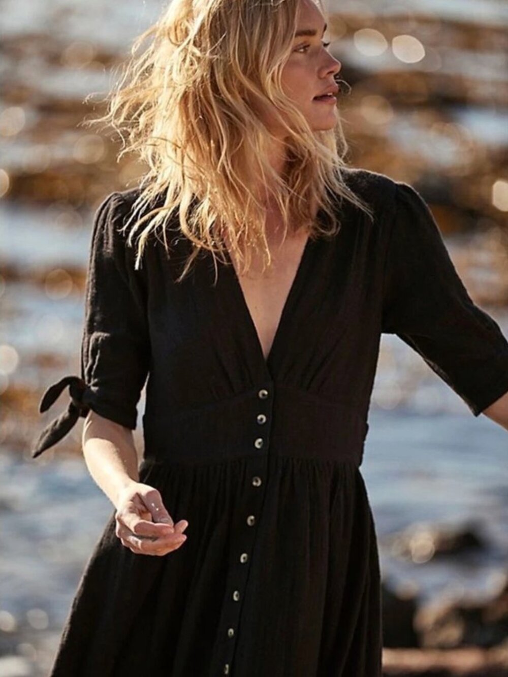 Free People - Love of My Life Midi Dress - NWT - Size XL - Black - Picture 12 of 13